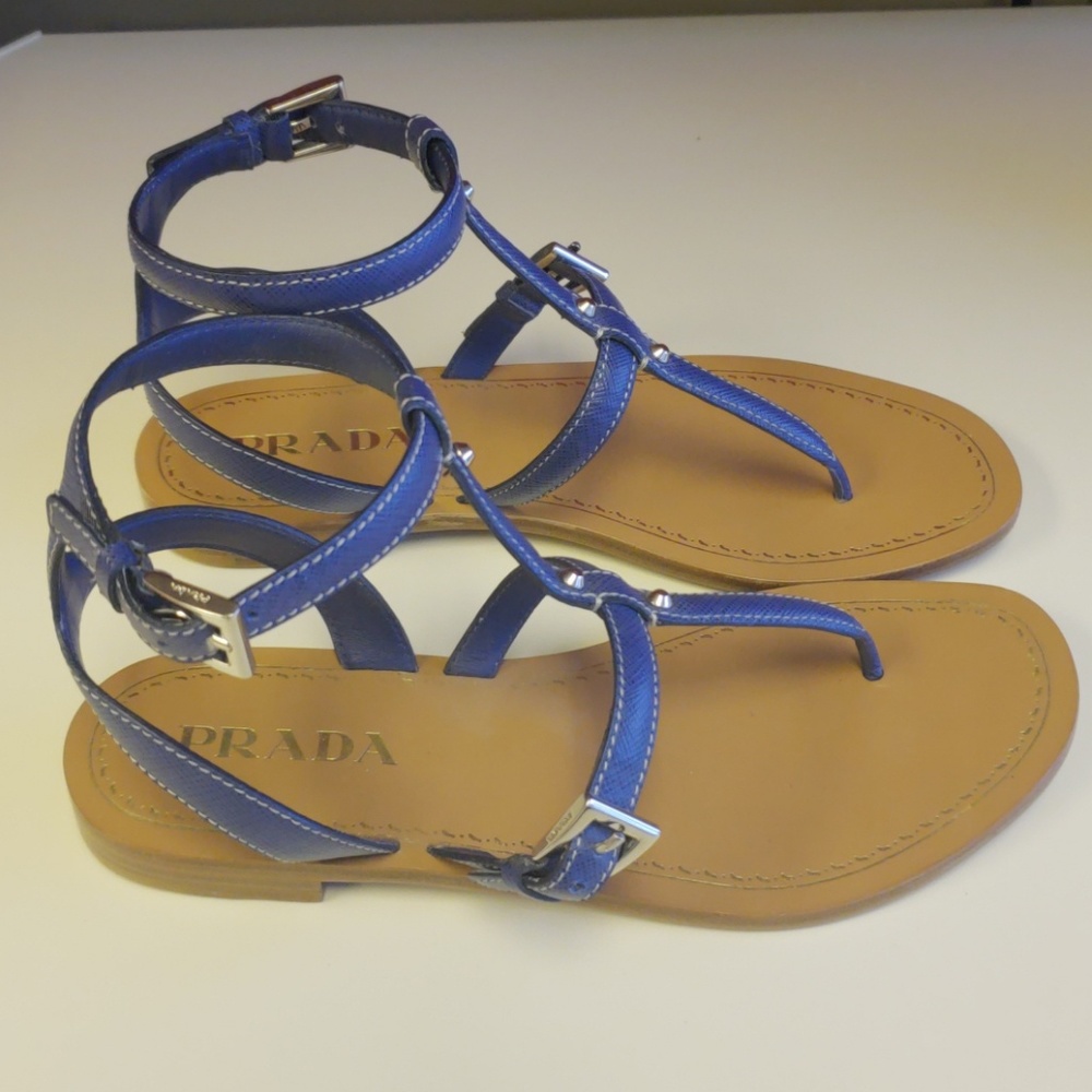 Blue Prada Gladiator Sandals